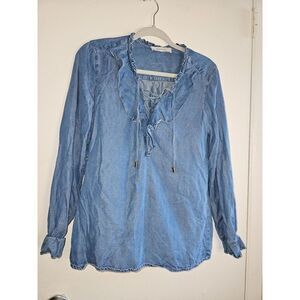 Promod Chambray Top Size 4